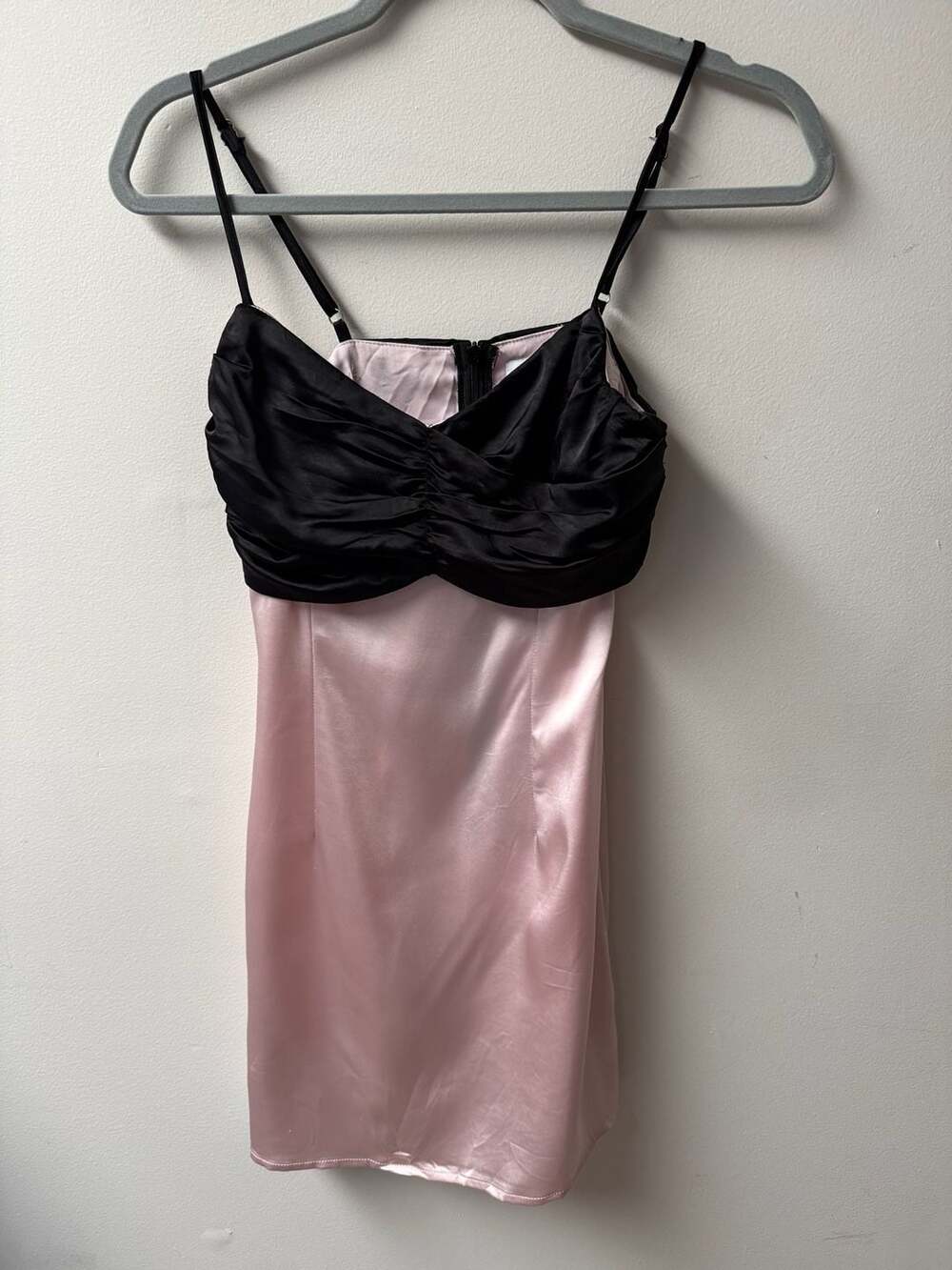 Princess Polly Kesy Bow Tie Mini Dress in Pink and Black Satin